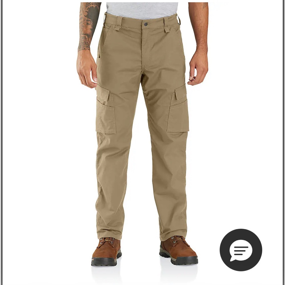 Men's Carhartt Relaxed Straight Force Ripstop Cargo Pants in Khaki Tan 33 x 34